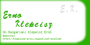 erno klepeisz business card